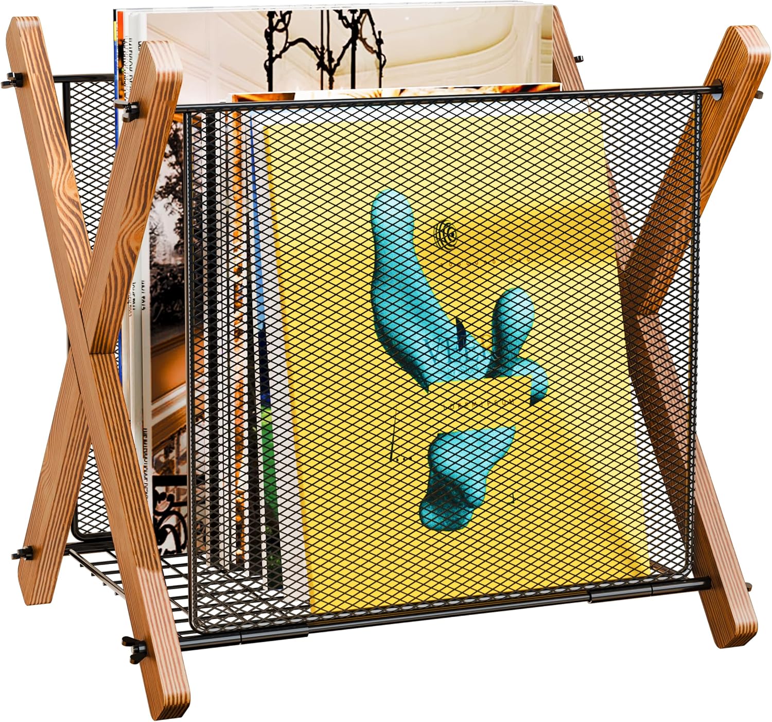 Amazon.com: Sonyabecca Magazine Rack Large Capacity Standing Magazine ...