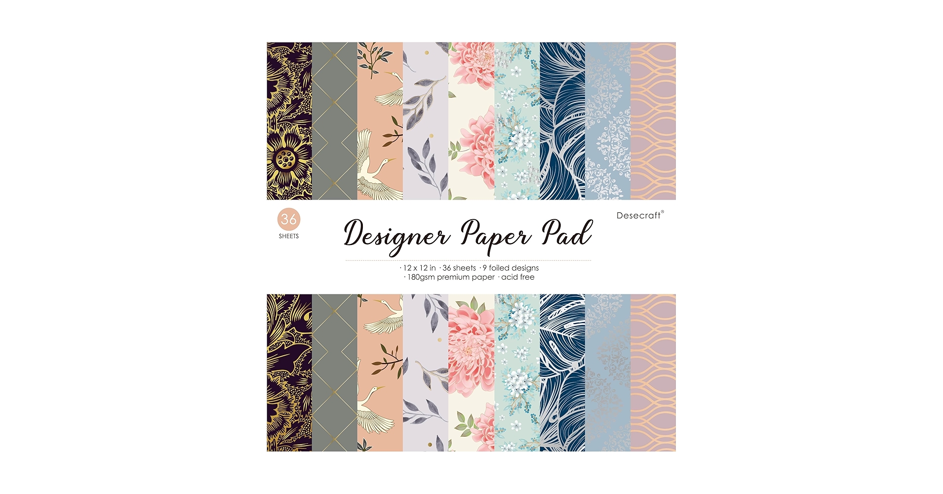 Watercolor Flora 12x12 In Scrapbooking Cardstock Decorative