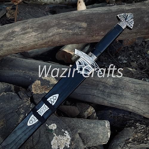 Miniatura 3 de Espada vikinga de acero de Damasco Espada coleccionable vikinga Espada nórdica auténtica Espada medieval Regalo vikingo para hombres Espada de