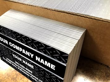 Impactonlineprinting Custom Premium Business Cards, Full Color 2 Sides - Black Metal Panel, 16pt (350gsm-Thick Paper), (250pcs to 2,500pcs) Made in the USA