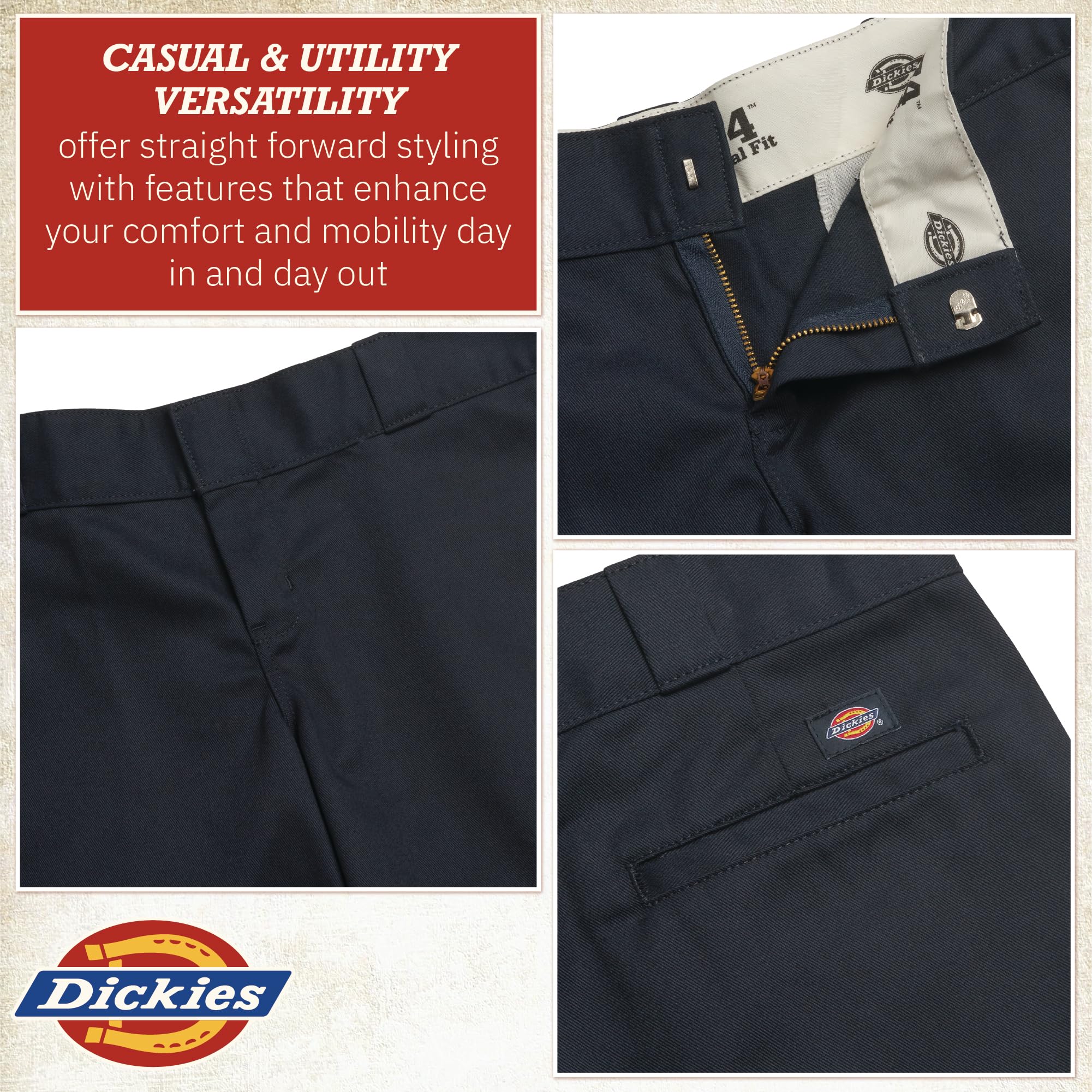 Dickies Original 774 Damen-Arbeitshose, tief geschnitten, schmale Passform, Stretch, Business, lässige und Utility-Hose