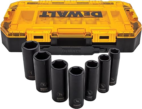 Miniatura 3 de DEWALT juego de llaves de tubo profundo 7piezas con cuadro de 12de pulgada SAE DWMT74736