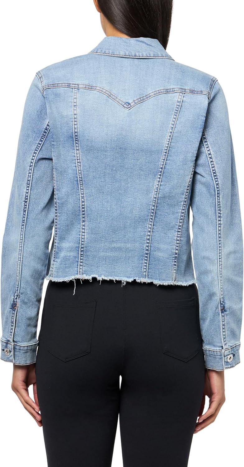 Jessica Simpson womens Pixie Classic Feminine Fit Crop Jean Jacket Standard - Image 2