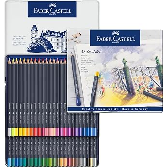 Faber-Castell Coloured pencils | Permanente Buntstifte mit &Ouml;lkreidemine f&uuml;r wisch- und wasserfest Farbauftr&auml;ge, bruchgesch&uuml;tz