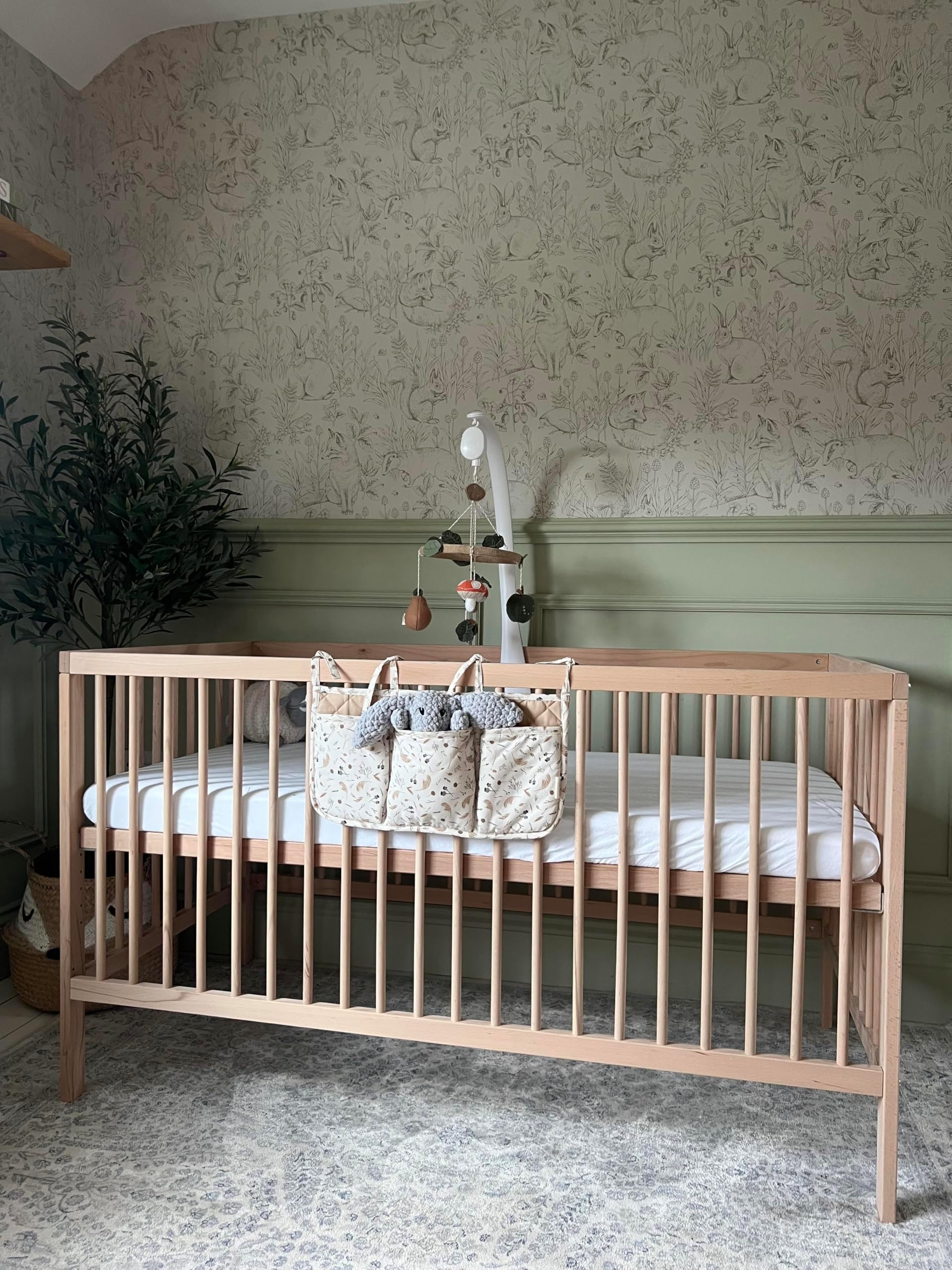 Mokee Midi Baby Cot Bed 140x70 cm, 3-in-1 Wooden Baby Crib, Toddler & Day Bed with Adjustable Base, Convertible to Toddler Bed, from Newborn to 5 Years (Natural Beech)