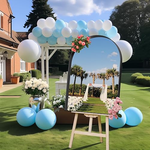 Miniatura 5 de Espejo de baño arqueado de 30 x 40 pulgadas, negro con marco profundo para sobre el fregadero, espejo de pared con marco de aleación de aluminio,