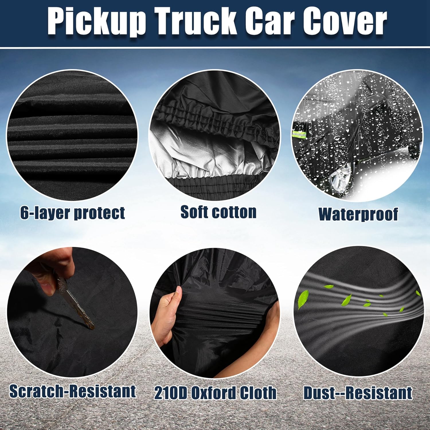 uxcell Waterproof Car Cover for Dodge Durango 2011-2023 Outdoor Full Car Cover All Weather Protection Rain Sun Protection with Zipper Black
