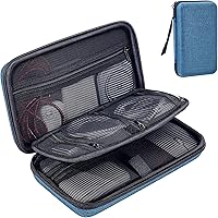 Vista 7 de ProCase - Bolsa organizadora de viaje grande para MacBook, adaptador de corriente, cables, organizador de tecnología, disco duro, unidad flash USB