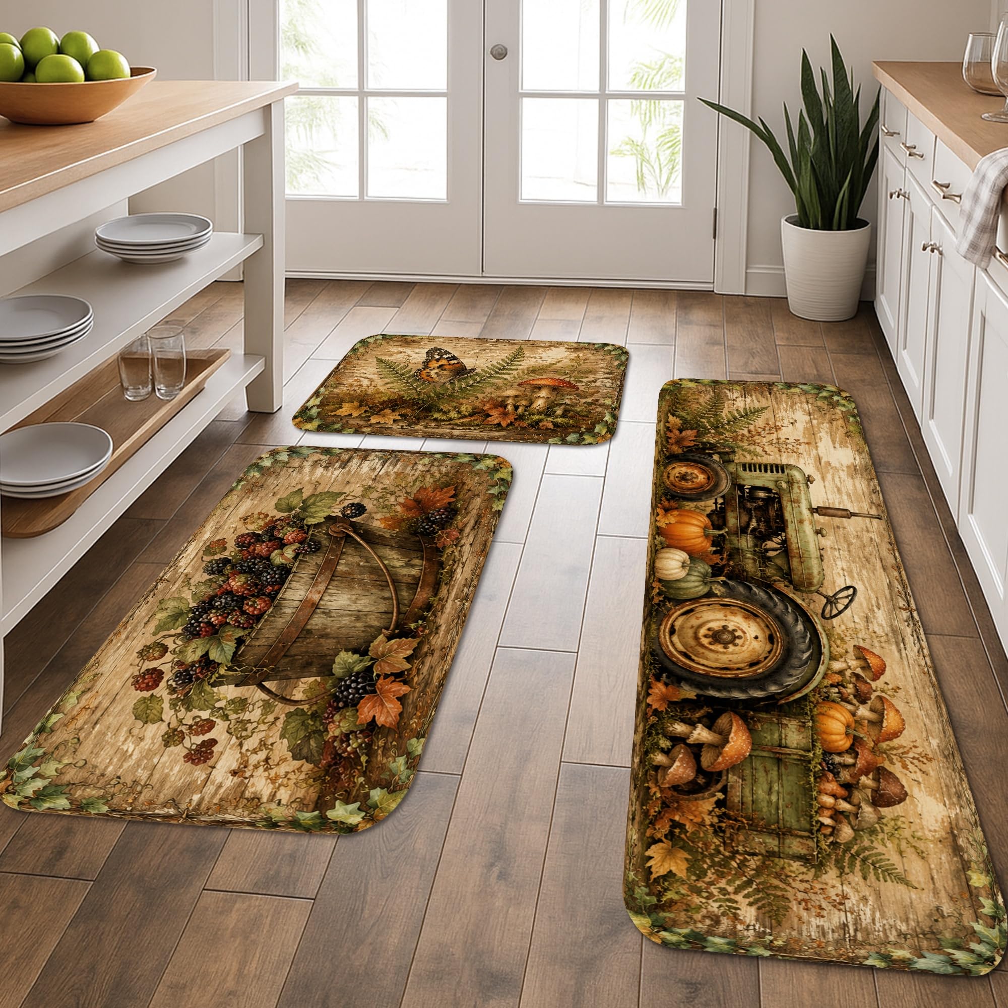 Tapis de cuisine pour sol soulageant les pieds fatigués lot de 3