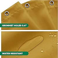 Vista 4 de Biscaynebay - Cortina de ducha de tela de calidad de hotel de 72 x 72 pulgadas, cortinas de baño resistentes al agua doradas, ojales resistentes a