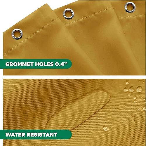 Miniatura 4 de Biscaynebay - Cortina de ducha de tela de calidad de hotel de 72 x 72 pulgadas, cortinas de baño resistentes al agua doradas, ojales resistentes a