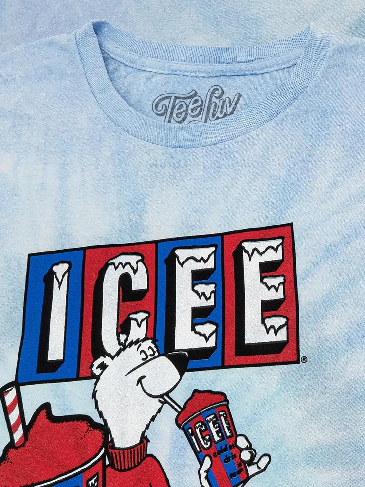 Amazon.com: Tee Luv ICEE Polar Bear T-Shirt - Blue and Purple Tie