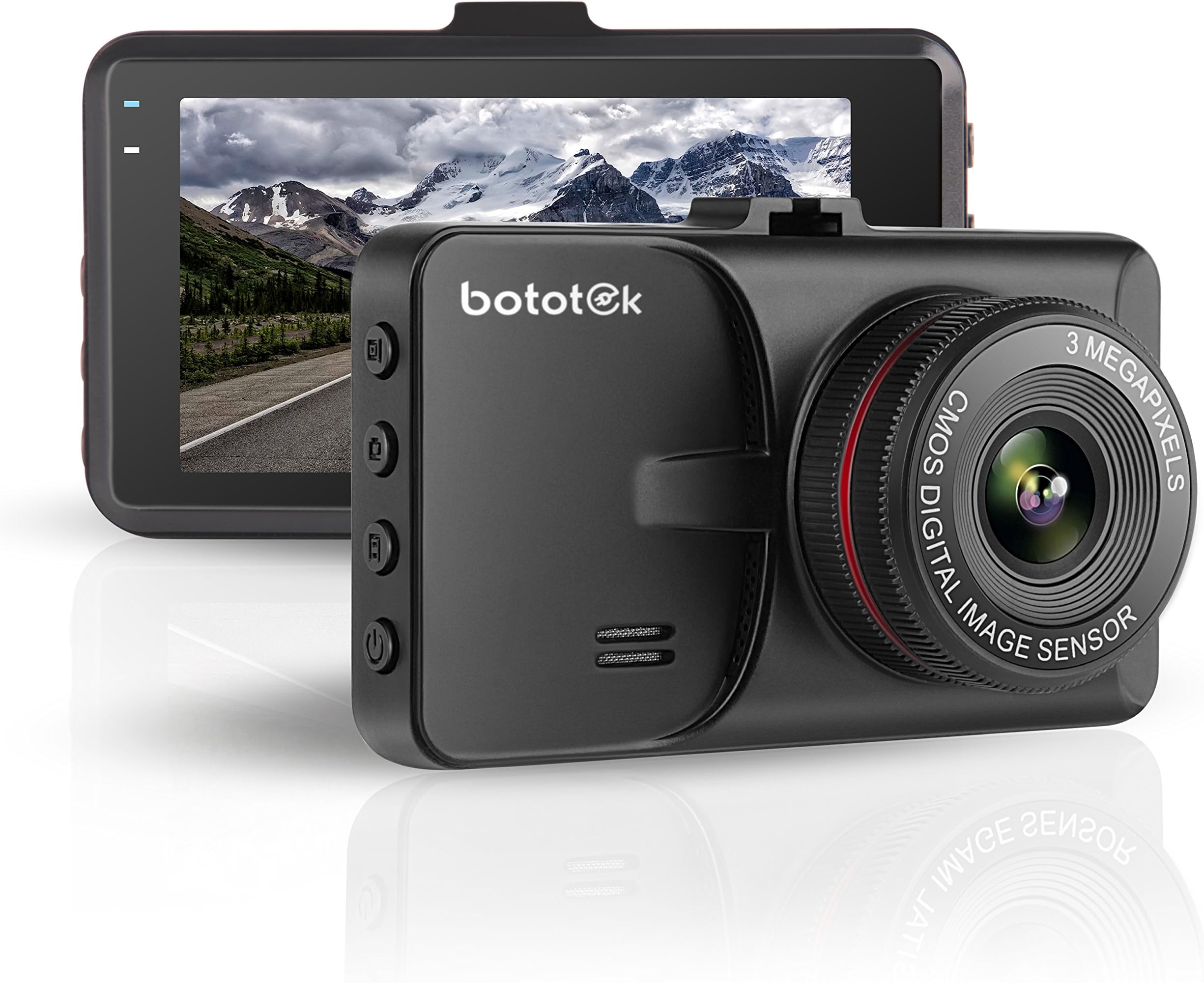 FHD 1080P Dash Cam, Bototek Loop Recording with 3’’ LCD Car Video Recorder DVR Vehicle G-Sensor Car Driving Recorder