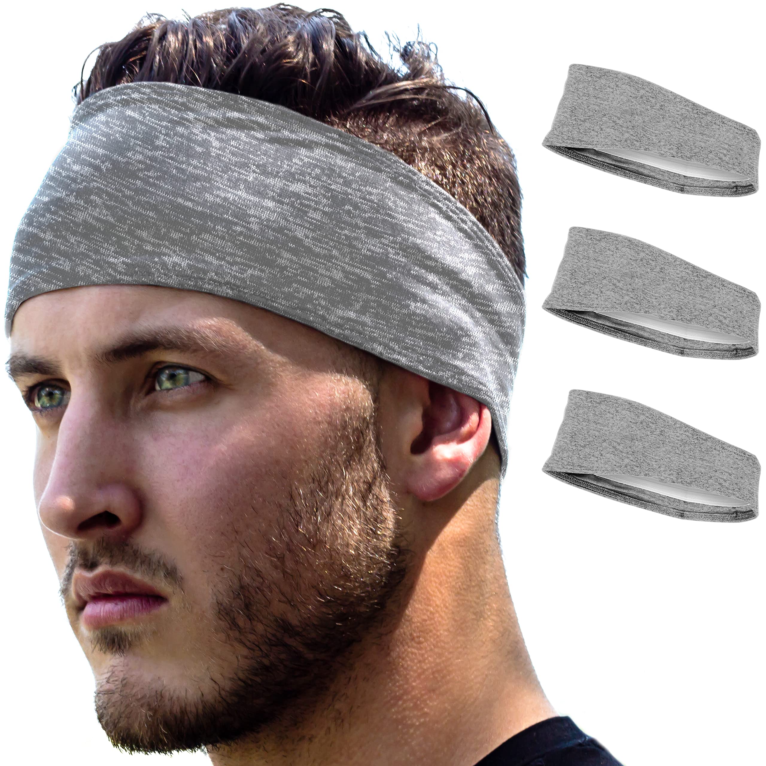 E Tronic Edge Running Headbands for Men, Women, Boys and Girls, Sports Sweatbands for Basketball, Yoga, Exercise, Workout, Quick Drying and Non-Slip Workout Stretchy Hairband