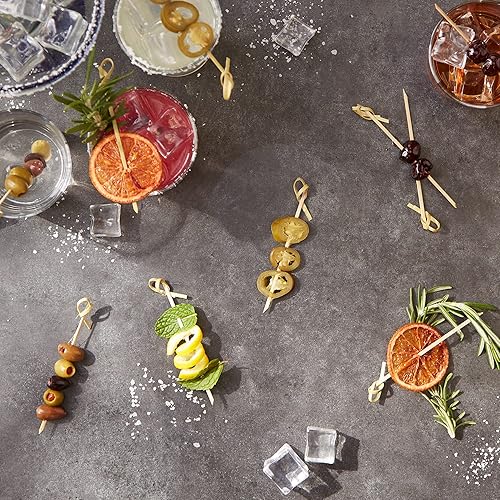 Vista 21 de RSVP Palillos internacionales de bambú compostables para servir y cócteles, tenedor de aperitivos, 50 unidades, 6 pulgadas