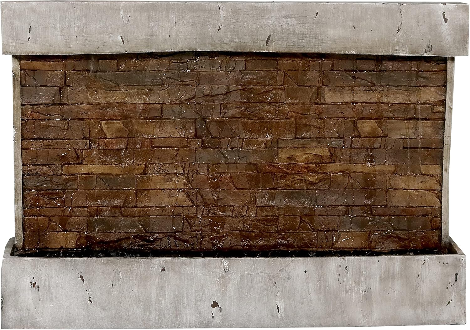 Ancient Brown Polyresin Wall-Mounted Outdoor Fountain