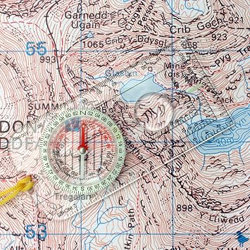 CampTeck U6867 Waterproof Orienteering Compass – Acrylic Navigation Compass with Neck Lanyard + Magnifying Glass – Expedition Map Reading, Camping, Mountaineering, Hiking, Army & Outdoor Activities