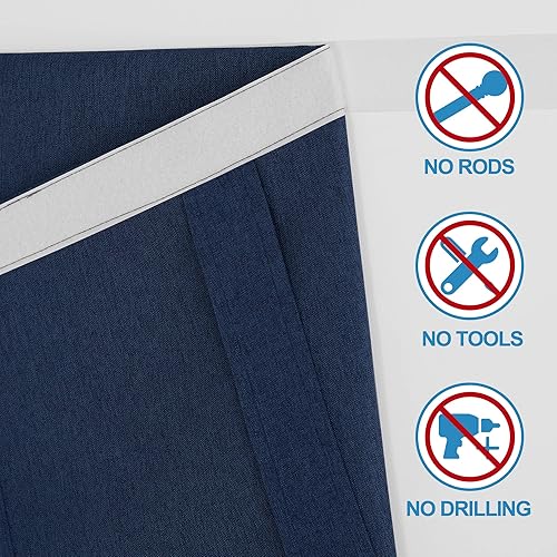 Miniatura 37 de RYB HOME Cortinas de privacidad para puerta francesa, rica textura de lino, cortinas para oscurecer la habitación, cortinas y cortinas