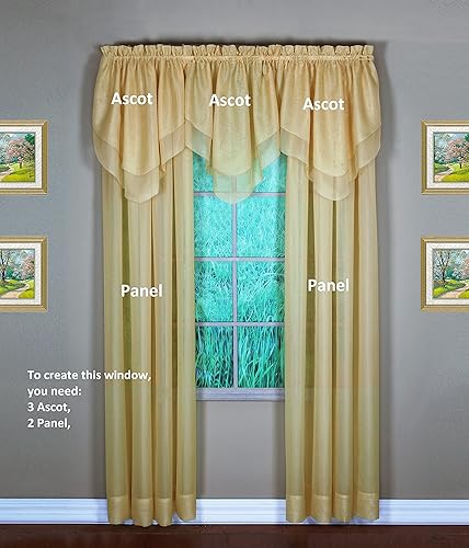 Miniatura 3 de Today's Curtain Emelia - Panel de gasa original de 84 pulgadas, dorado, 60 pulgadas de ancho x 84 pulgadas de largo