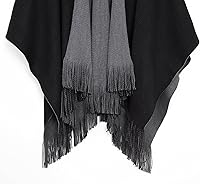 Vista 33 de Urban CoCo Poncho vintage de invierno para mujer, capa con borlas, chal envolvente