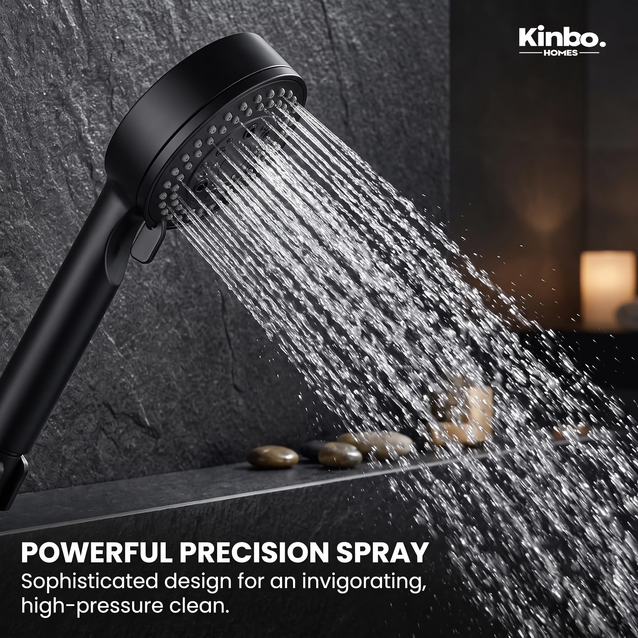 Kinbo Homes Black Hand Shower - 5 Spray Modes -5