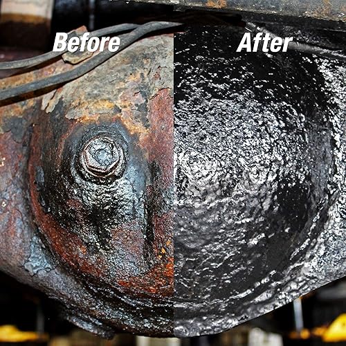 Vista 5 de Pintura en aerosol antióxido, 14 onzas, acabado negro mate duradero, segura para todas las superficies, elimina el óxido y garantiza una protección