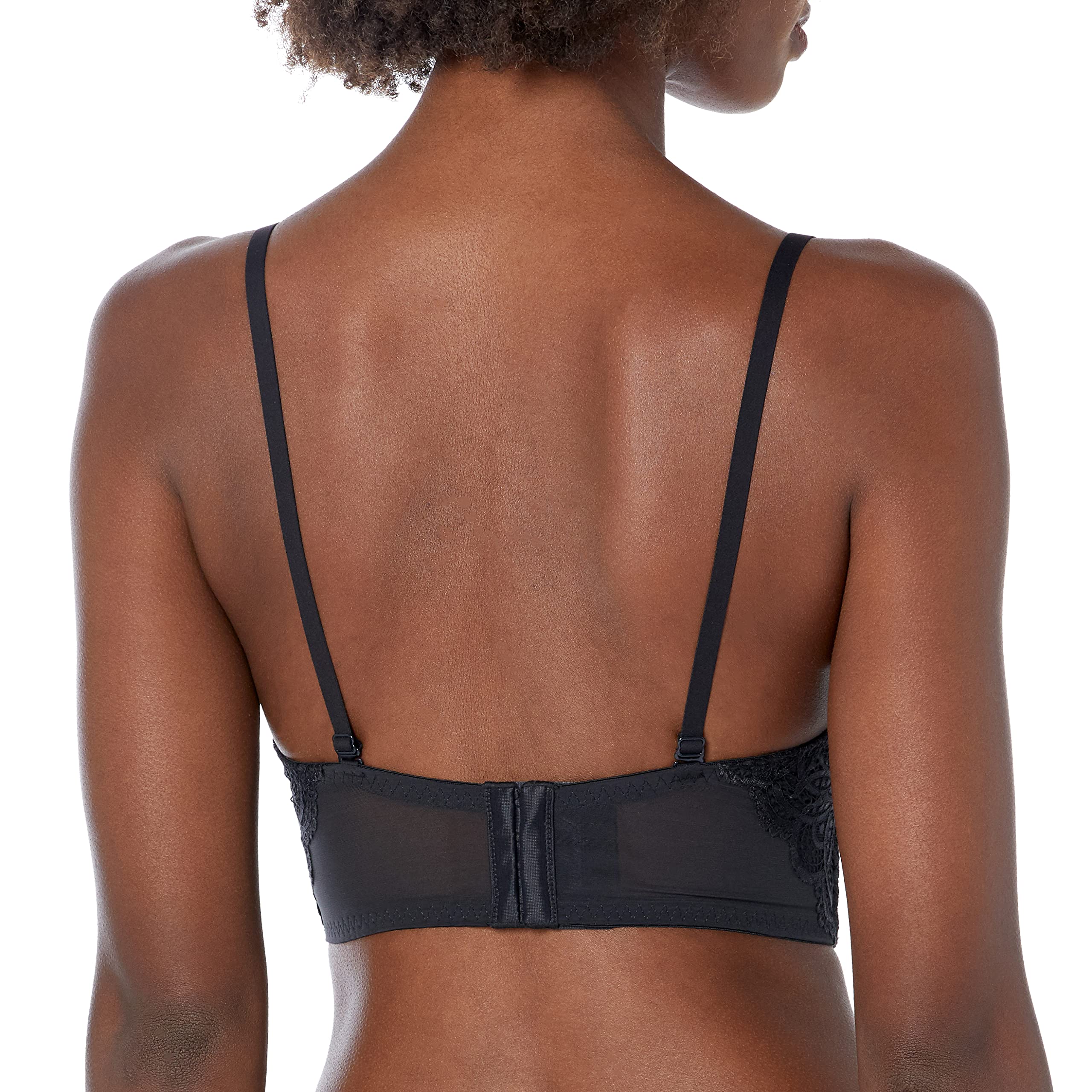 MaidenformWomen's Pure Comfort Lace, Lightly Lined Wireless Bra,  Convertible Longline Halter Bralette with Soft Foam Cups