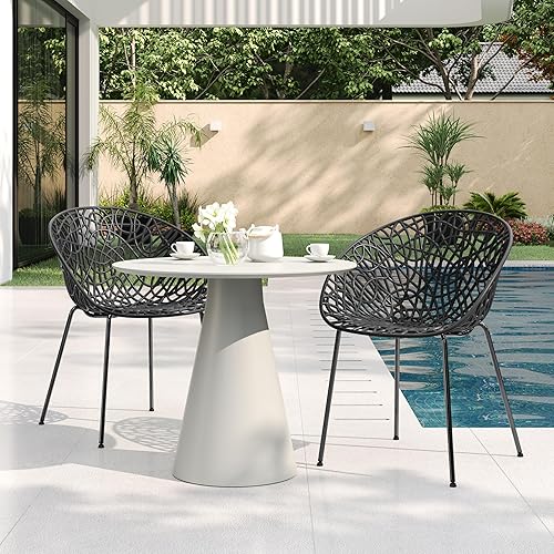 Dessa Patio Dining Chairs Set of 2, Curved Backrest Armless