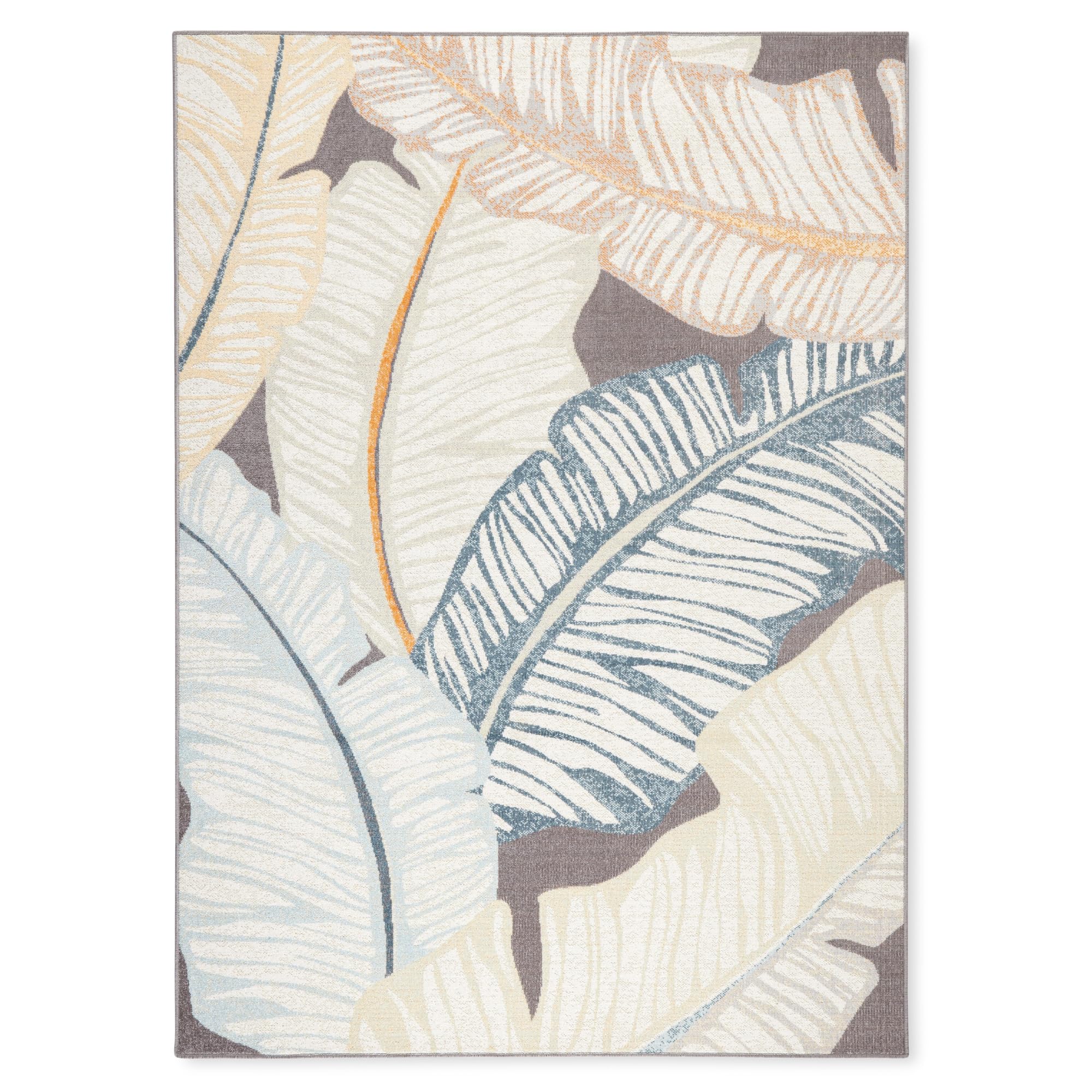 Tommy Bahama Cay Palm Fronds Indoor Outdoor Area Rug, Leaf Coastal Design, UV Fade Resistant, Dark Grey, 5'2"x7'2"-image-36
