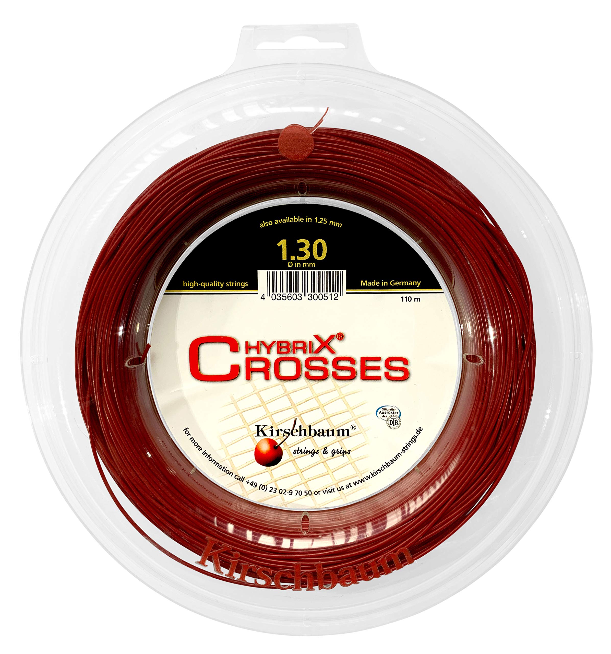 KirschbaumHybrix Crosses 1.30mm 16 Tennis Strings 200M Reel (16 / 1.30mm)