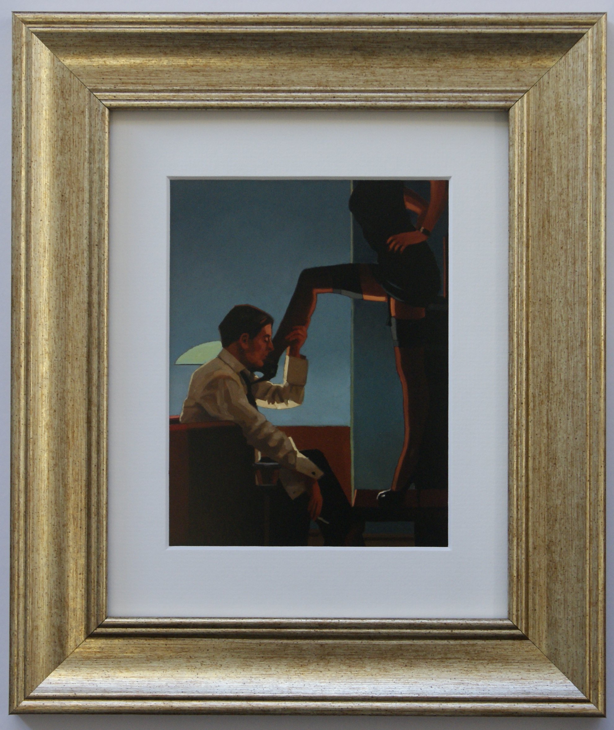 Keats Gallery Gold Night Calls Ii By Jack Vettriano Framed Print Erotic Art Picture (33Cm X 28Cm)
