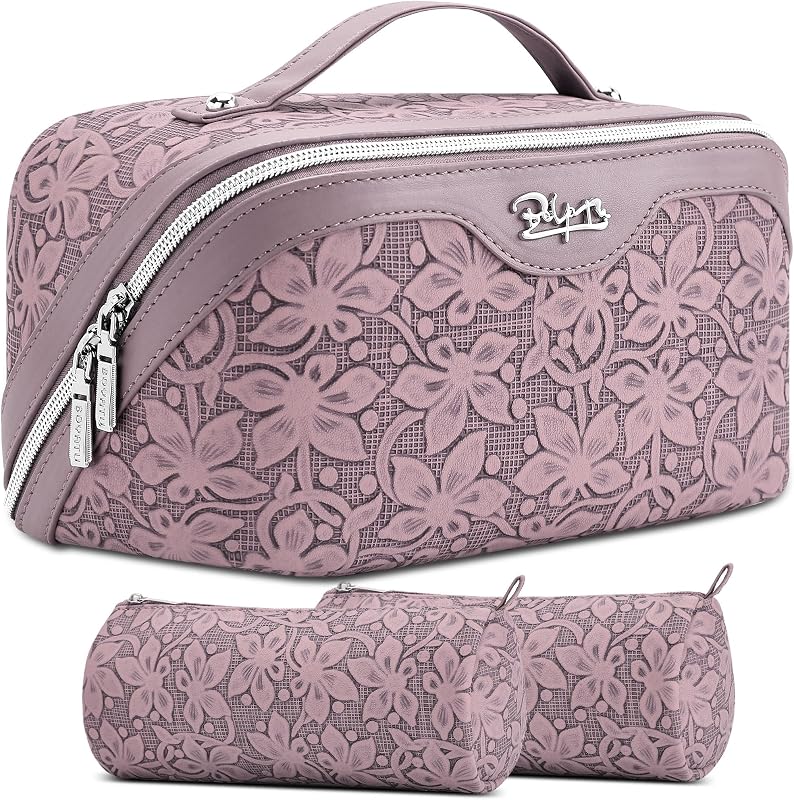 BOYATU Necessaire de maquiagem para viagem em conjunto com 3 unidades, Z-64Purple