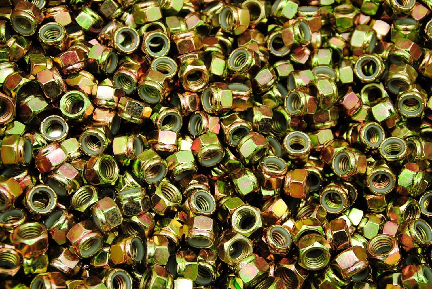 (250) Nyloc Grade 8/C Hex Locking Nuts 7/16-14 Yellow Zinc Plated Nylock