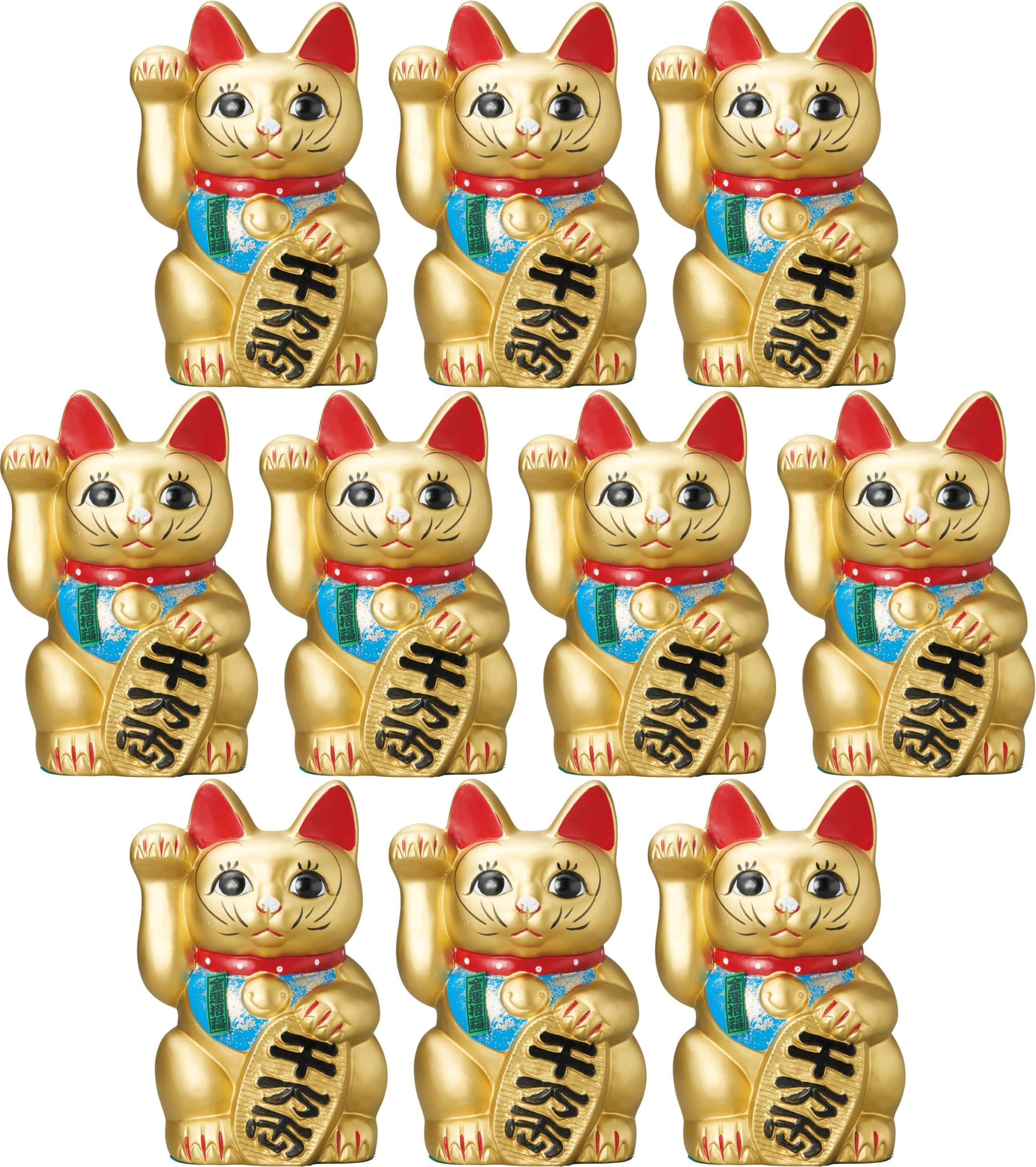 Amazon.co.jp: 10個セット 金8寸招き猫（右） [ 24.5cm ] | 置物 
