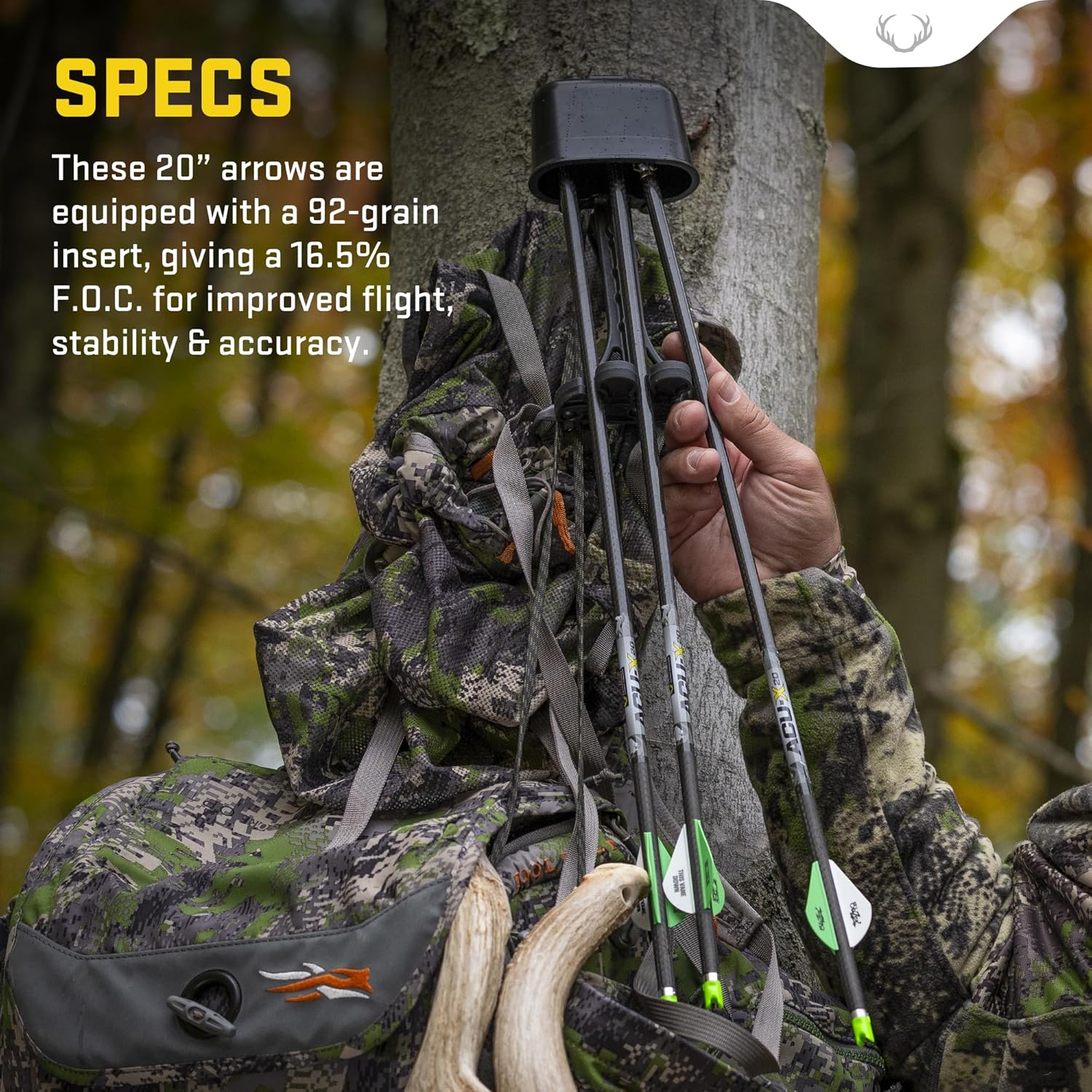 TenPoint ACU-X Arrow with Snap-On Nock - 20-inch, Pack of 6 - Enhanced Long-Range Accuracy for Rail-Less Forward Draw Crossbows