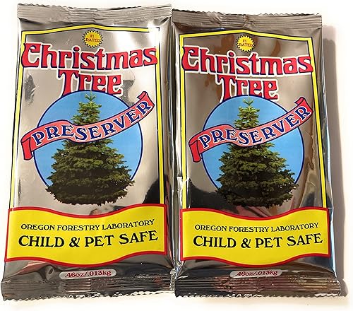 Paquete de 2 conservadores de árbol de Navidad por Oregon Forestal Laboratory para prolongar la vida del árbol de Navidad y mantener las agujas en
