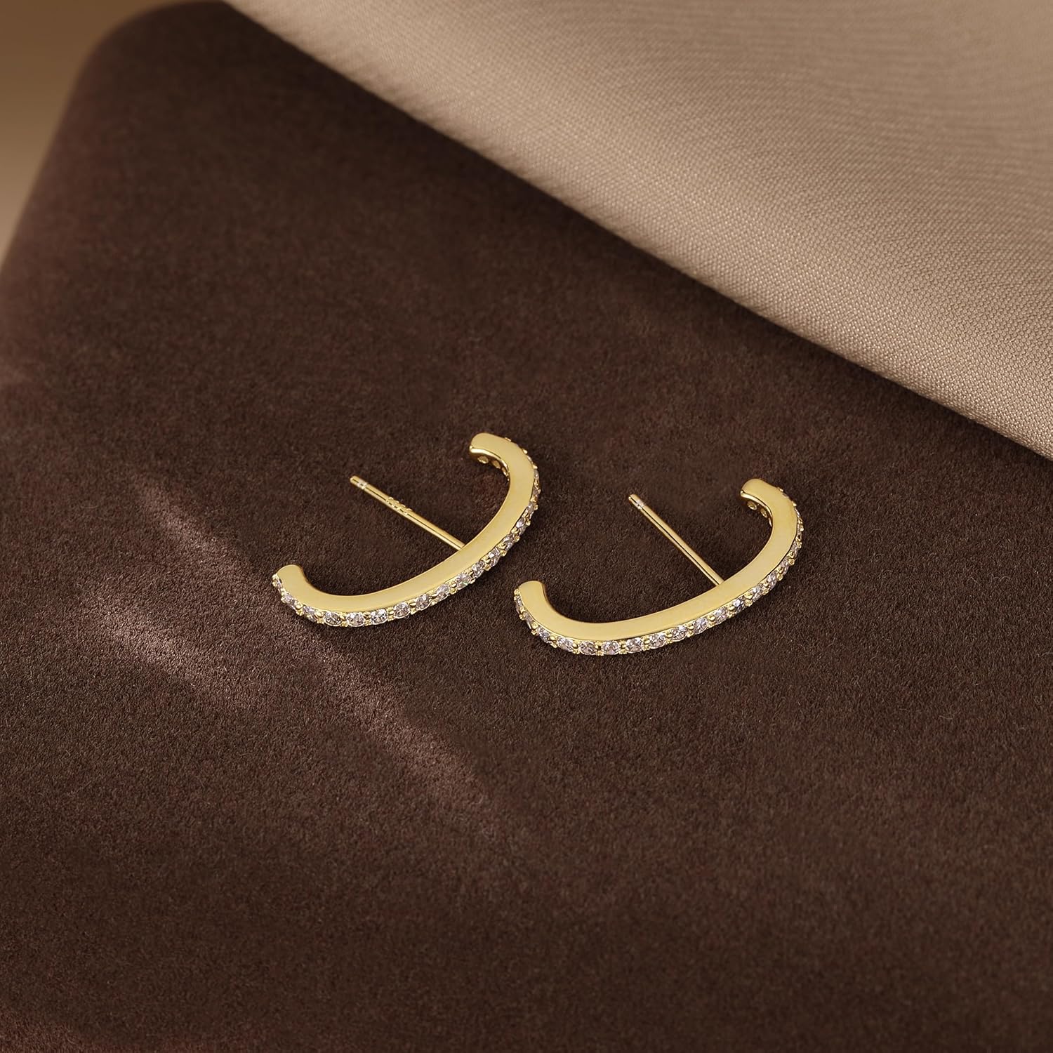 Reffeer Solid 925 Sterling Silver CZ Crawler Earrings for Women Teens Post Wrap Earrings Cuff Stud Earrings - Image 4