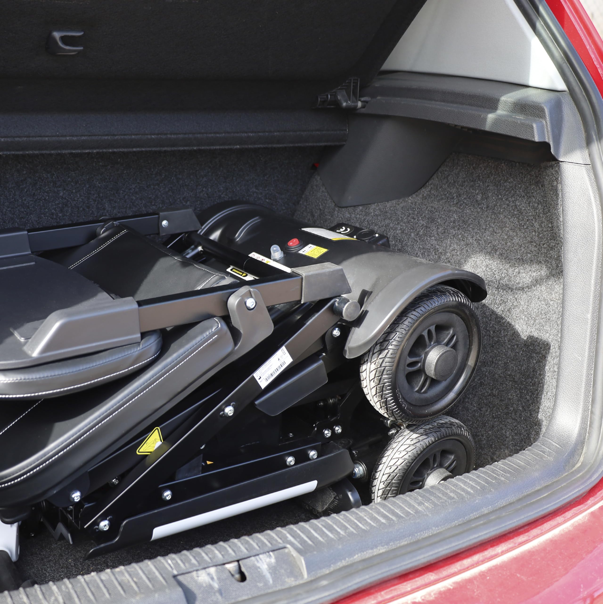PEPE Mobility Scooter Eléctrico Plegable, Batería 10Ah, 4 Ruedas, Blanco | Autonomía de 10 a 15 km, Litio Extraíble de 24V con 2 Llaves, Manillar Regulable, Asiento Acolchado, Luz LED y Claxon