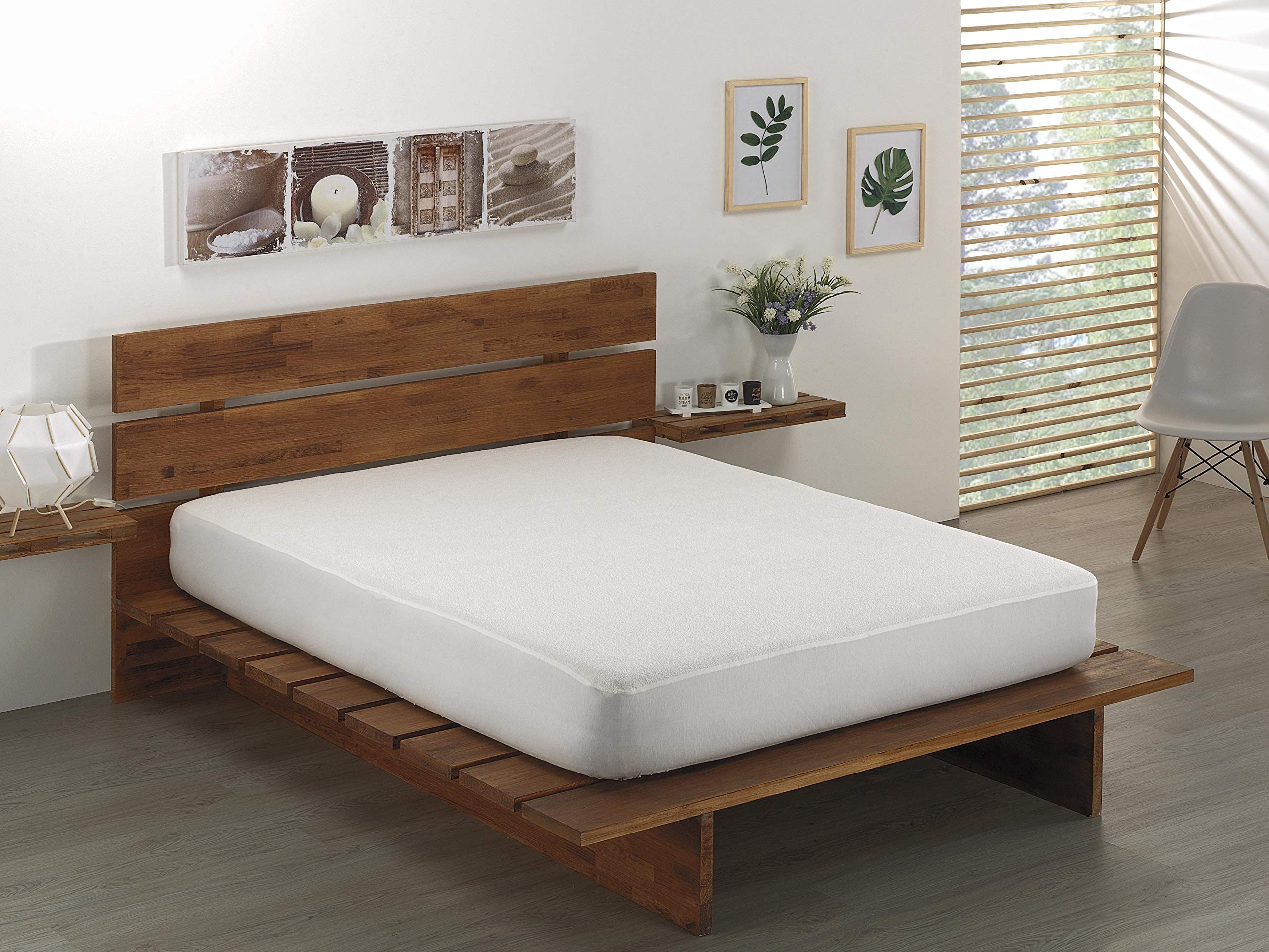 Todocama Todolit ochraniacz na materac, frotte, regulowany, 100% wodoszczelny z ochroną przed roztoczami, wyprodukowany z bio-bawełny. Cama 90 x 190/200 cm