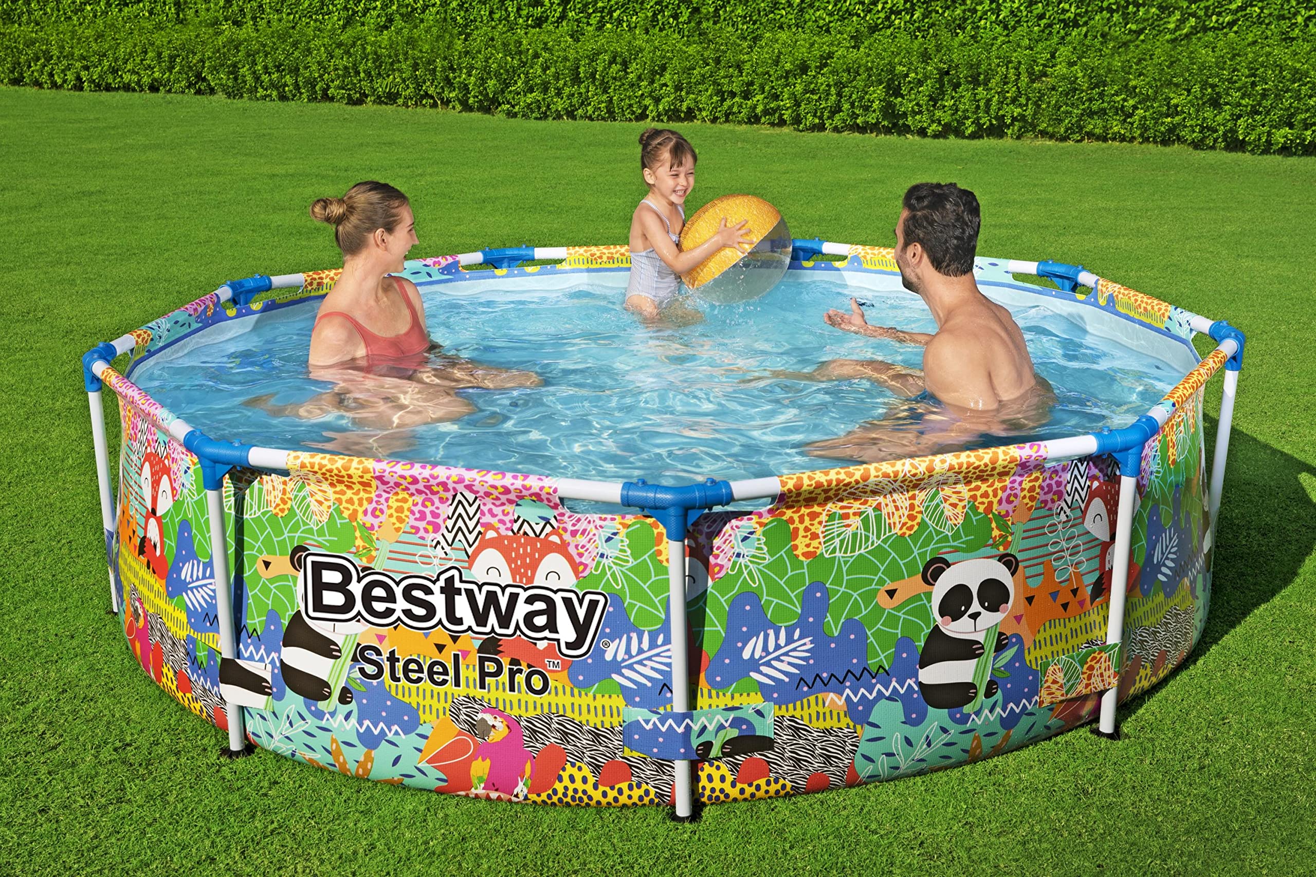 Bestway Steel Pro Frame Pool, 274 x 66 cm, ohne Pumpe, rund, bund, multicolor