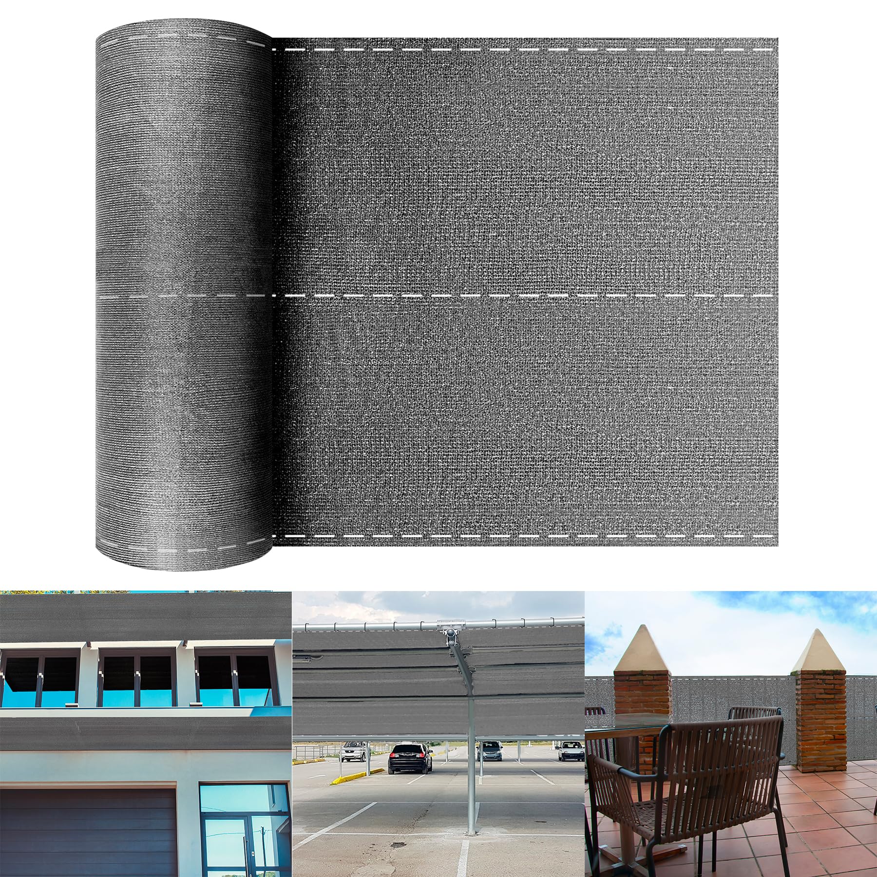 ACXIN Schattiernetz Schattierwirkung & Sichtschutz | UV-Schutz & Witterungsbeständig | Perfekt für Garten, Gewächshaus & Terrasse | Sonnenschutz | Meterware (2,0m*10m, Grau)