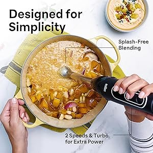 Braun MultiQuick 5 Immersion Hand Blender with Dual Speed + Turbo and Patented Technology, 350W - Includes Beaker and Whisk, Black, MQ505