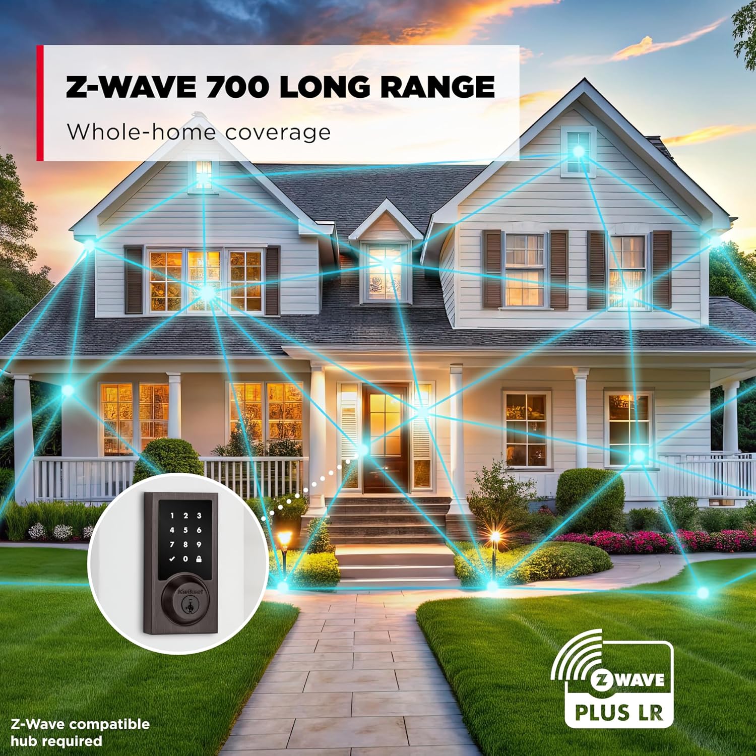 Kwikset HomeConnect 918 Contemporary Z-Wave Long Range Enabled Touchscreen Lock Works with Ring Alarm, Samsung SmartThings Hub Required, Sold Separately in Venetian Bronze