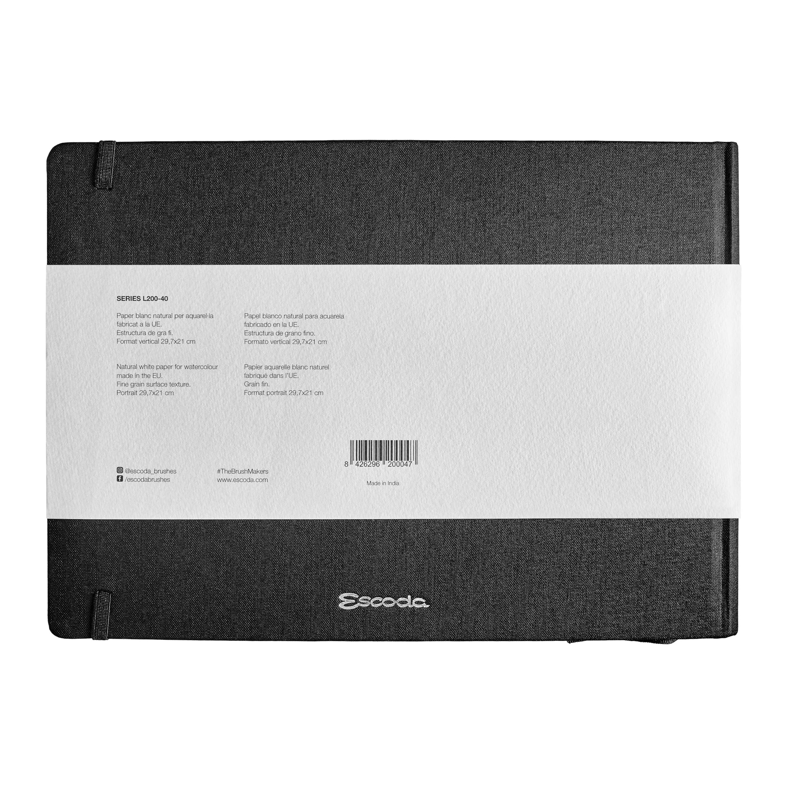 Escoda Szkicownik akwarelowy z krajobrazem, format A4, 200 g, papier bezkwasowy, drobnoziarniste, naturalne, białe arkusze, 60 stron, model L200-40