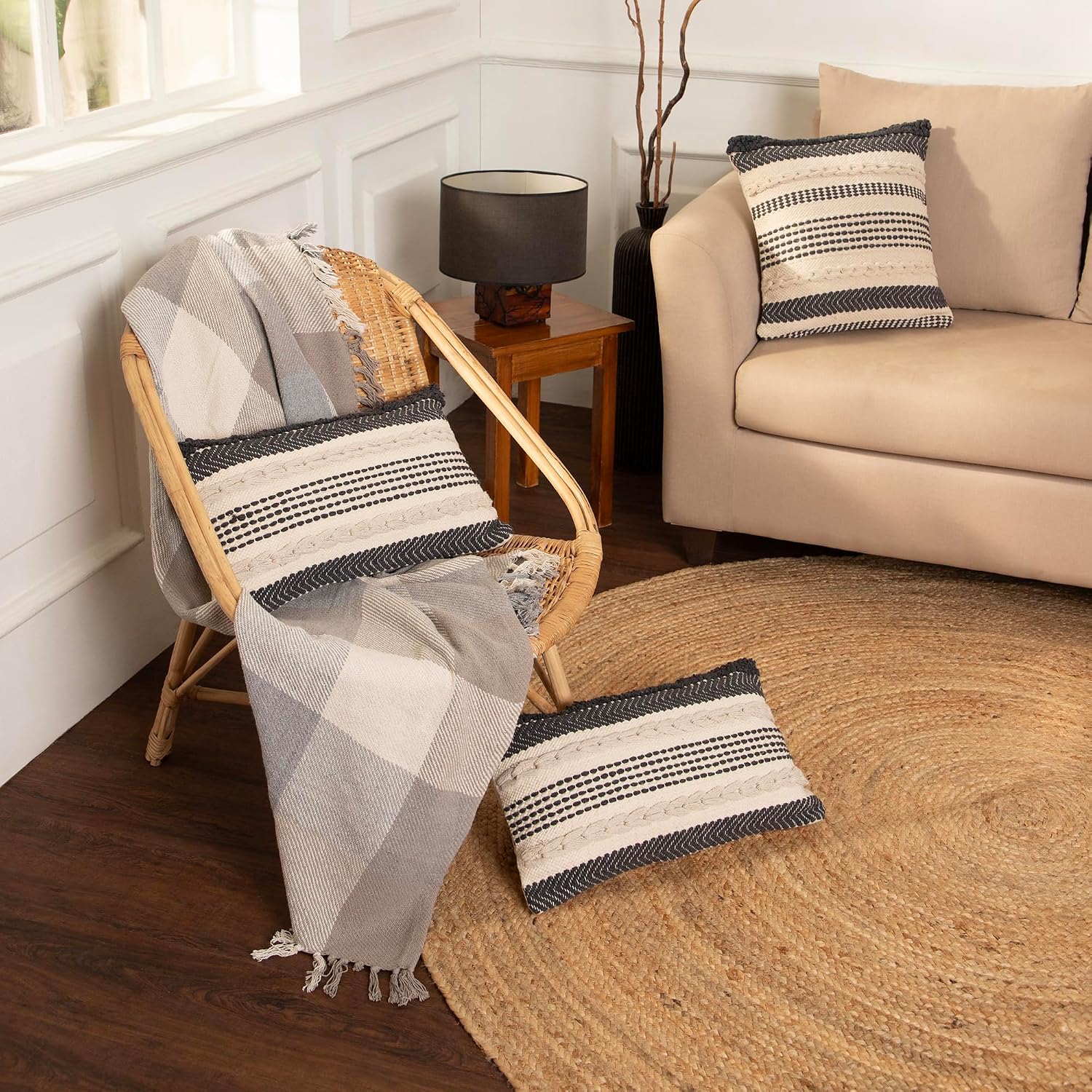 · REDEARTH · Throw Pillow Cover - 12x20, Set of 2 - Precis Descant Gray image 2