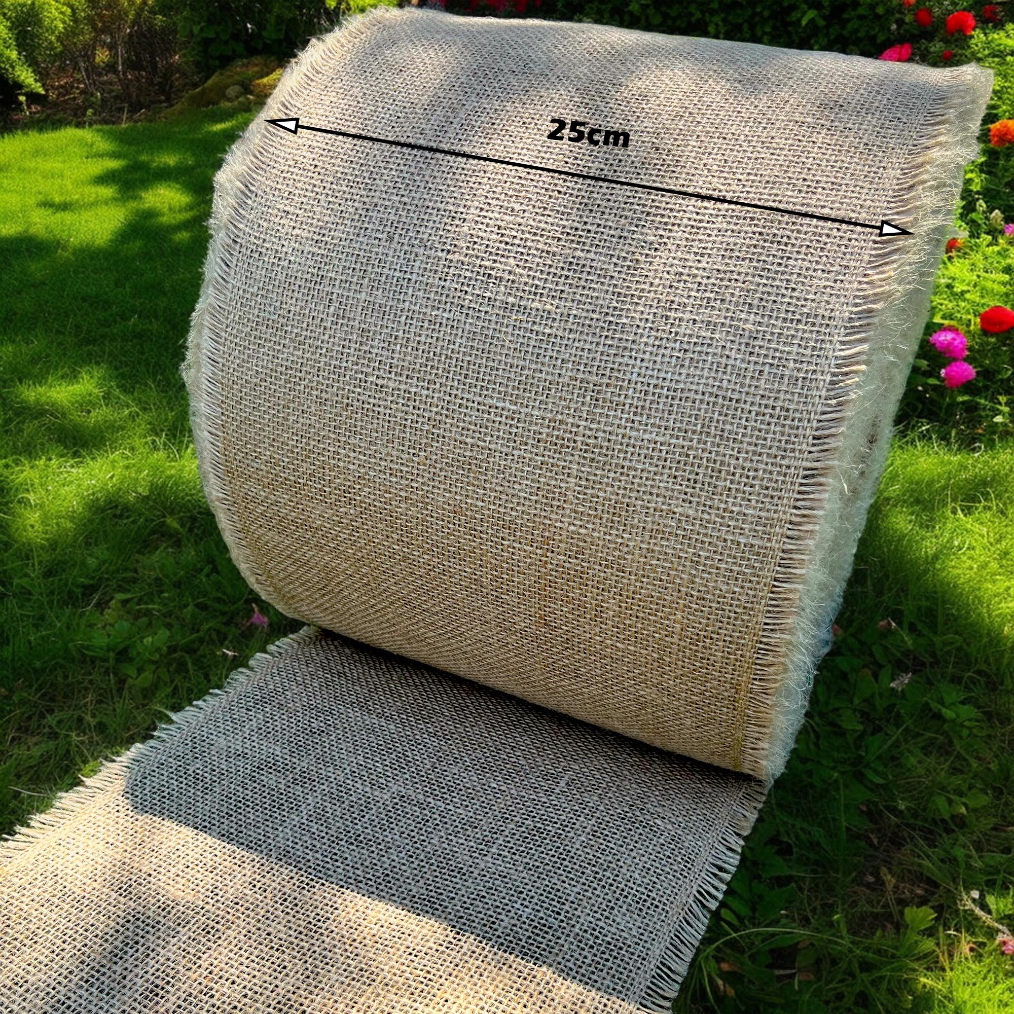 Rouleau de toile de jute naturelle Largeur 50 cm Tissu vendu au mètre Toile de jute pour la maison et le jardin (50cmx5m)