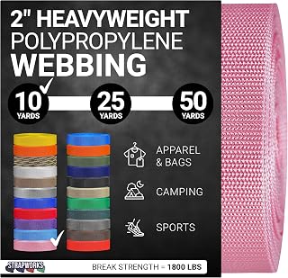 Strapworks - Correa de Polipropileno para tareas Pesadas, Correa de poliéster Resistente para reparación de Equipos de Bricolaje al Aire Libre, 5 cm x 9 m, Color Rosa