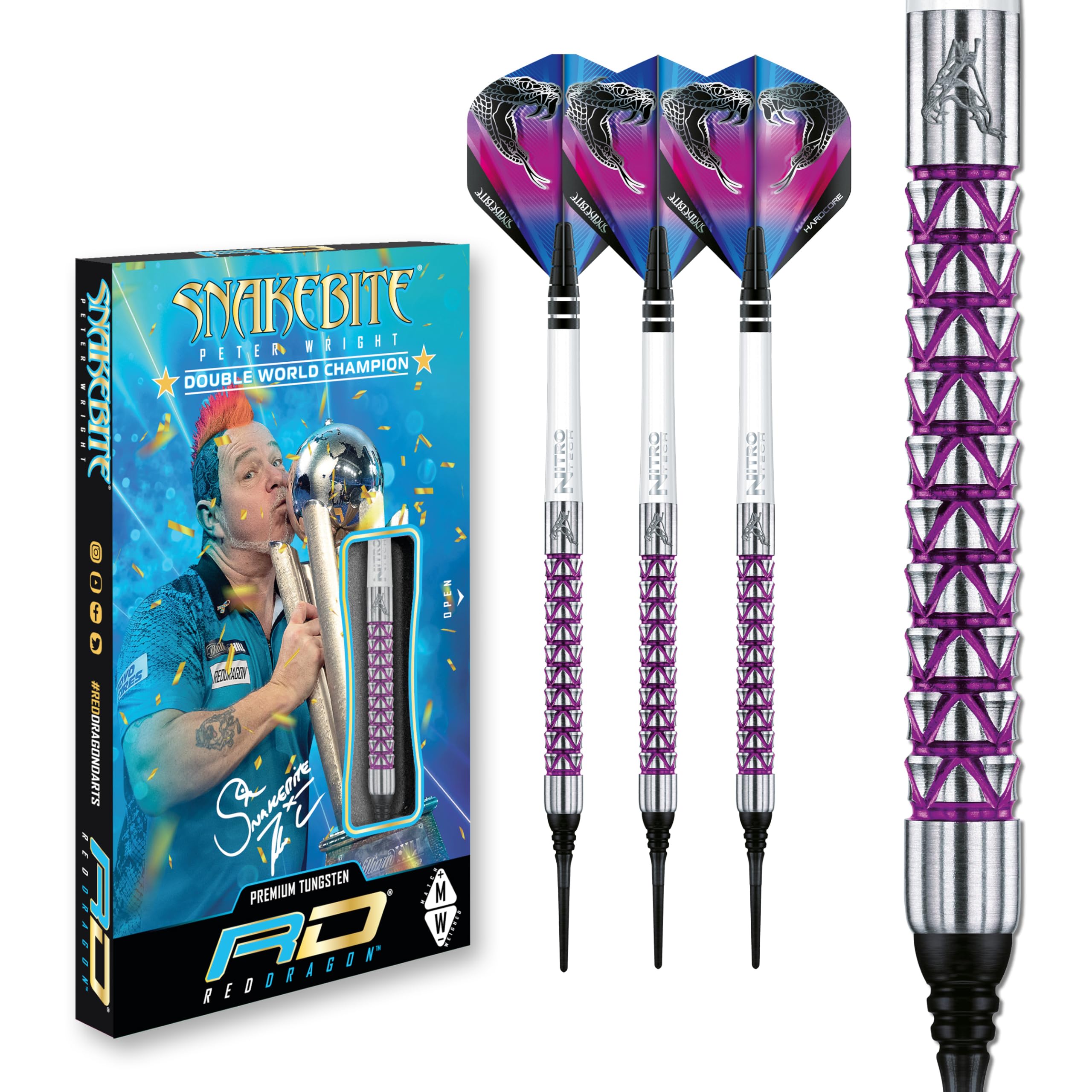Amazon.co.jp: Red Dragon Peter Wright Snakebite Vyper Softip: 22