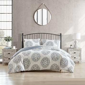 Stone Cottage - King Comforter Set, Reversible Cotton Sateen Bedding with Matching Shams, Ideal Bedding Set Bristol Grey, King