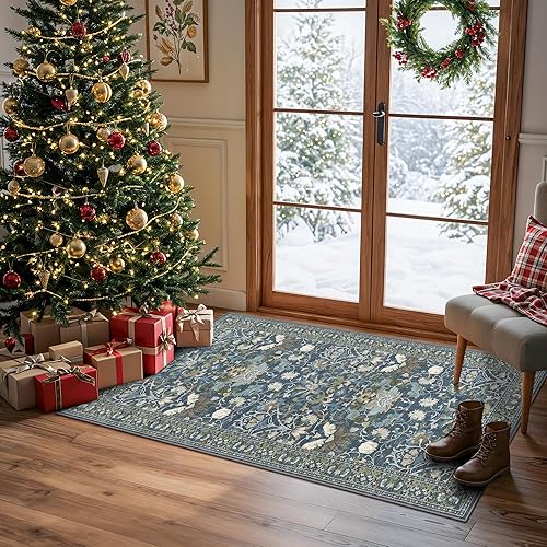 Miniatura 734 de Alfombra lavable para pasillo y de cocina, alfombra de entrada, vintage, suave para el suelo, alfombra antideslizante para interiores, para baño